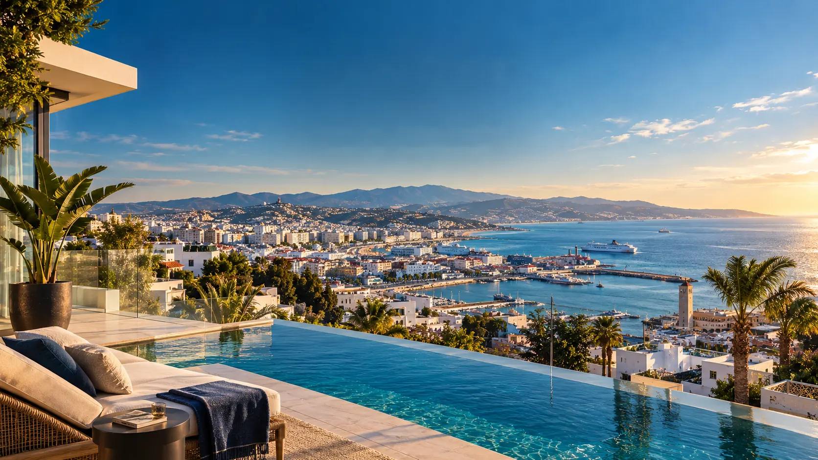 Vue sur la baie et le port de Tanger